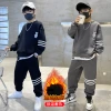 2022 Children's Clothing for Boys Autumn and Winter with fleece Set, Cool Big Boy Winter One-piece fleece Sweatshirt Two-piece Cross-border Specification image